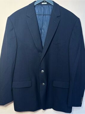 Joseph Abboud Navy Wool Blazer 48L Reda Super 130s 23x32